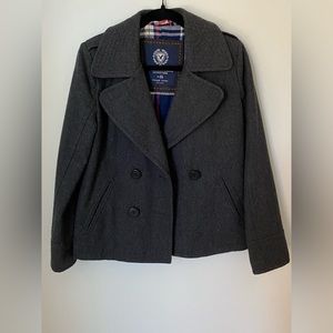 Grey pea coat. American Eagle. Size S